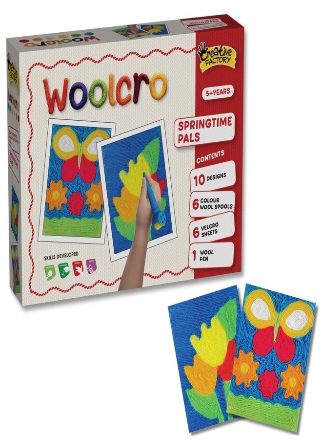 Zephyr Creative Factory Woolcro - Springtime Pals, Art and Craft kit for Girls 5+, Yarn Craft, DIY kit, Travel Toys - Image 1